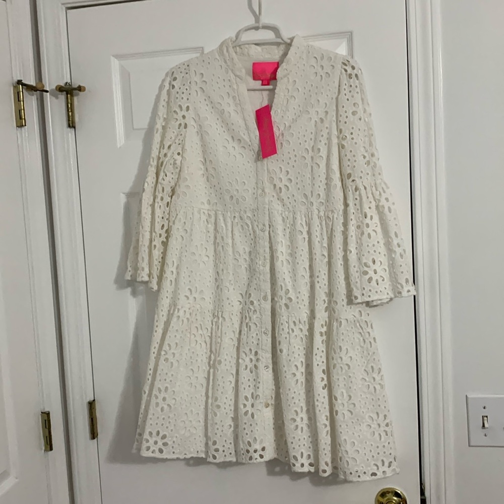 Sz 4 White Eyelet Lilly Pulitzer Dress